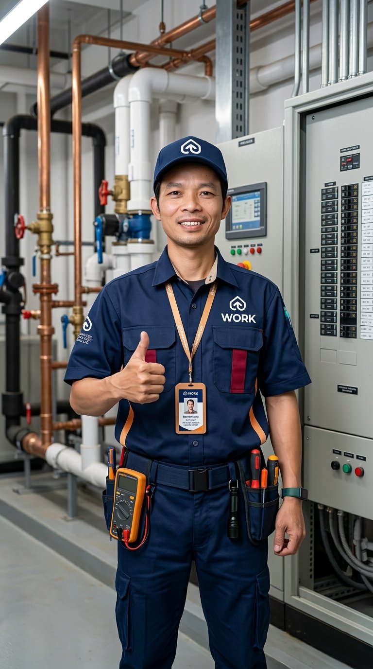 Kỹ thuật viên kythuat.work tại công trình